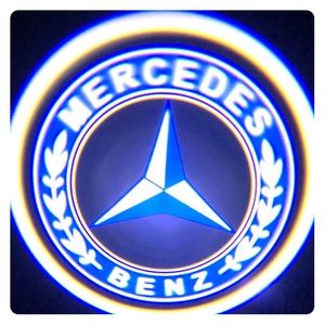 Mercedes cars doors logo wireless light led shadow